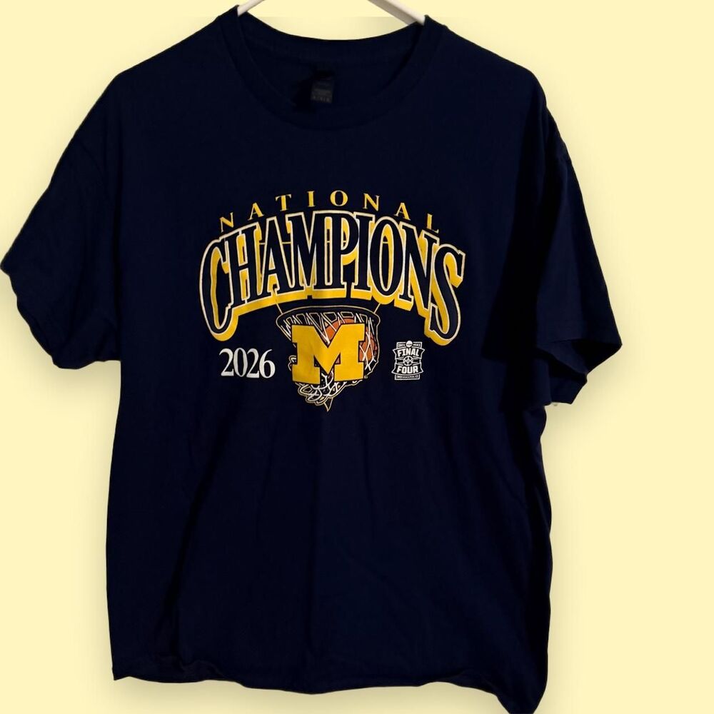 Gildan Michigan Wolverines Mens Extra Large Navy 2026 National Champions Tee